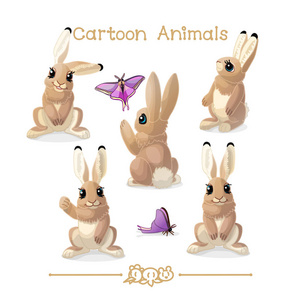 卡通系列卡通动物 森林兔套
