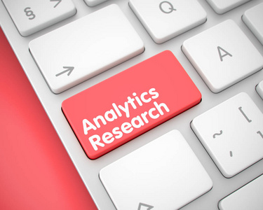 分析研究   红色的键盘按键上的铭文。3d