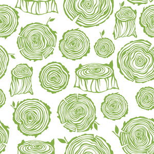 矢量树木年轮砍树干无缝模式照片