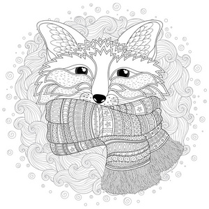 狐狸戴着一条围巾