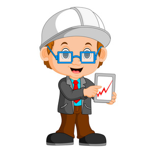 师长方形字符卡通样式向量例证建筑和建筑的卡通图标集集合中的设计