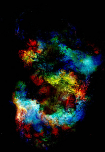 宇宙的空间和星星，颜色宇宙抽象背景。火在空间效果