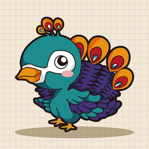 动物孔雀卡通主题元素照片