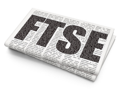 贸易八卦股票市场指标概念︰ 富时报纸背景照片