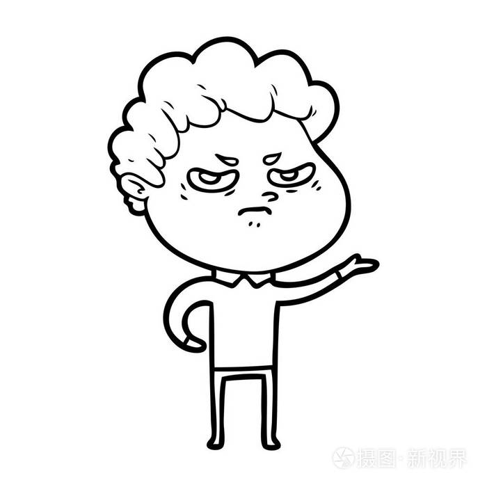 矢量图的卡通愤怒的男人插画-正版商用图片0o0vpq-摄图新视界
