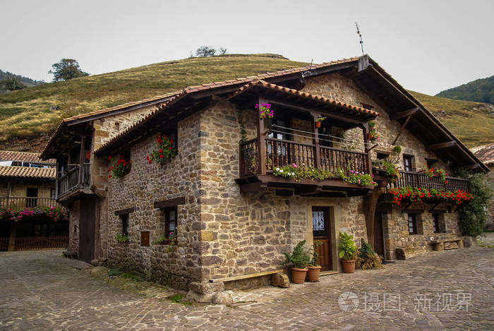 美丽的村庄 barcena maior asturia y 西班牙坎塔布里亚