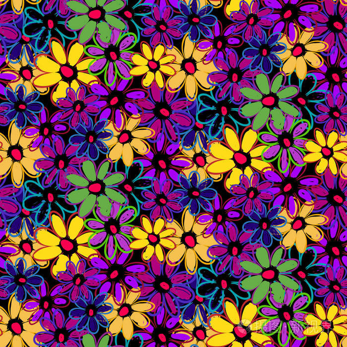 无缝重复花卉图案