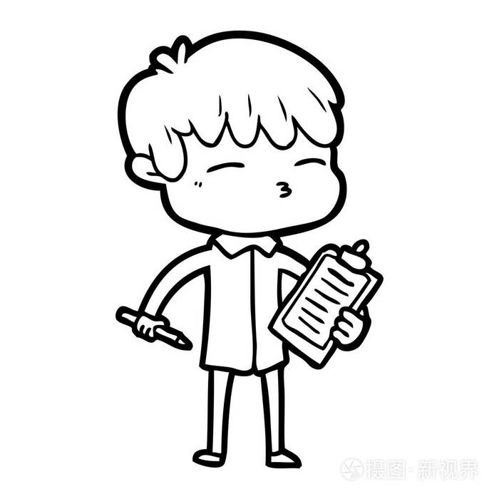 卡通好奇男孩的矢量插图插画-正版商用图片0o12q1-摄图新视界