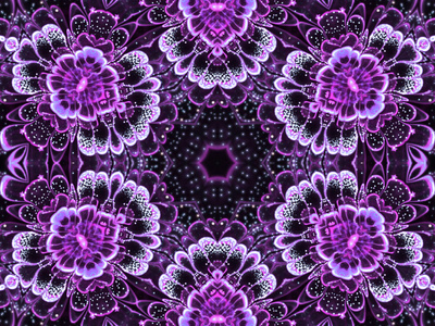 紫色的无缝形曼荼罗，为平面创意设计数码艺术作品