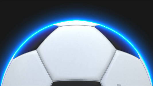 现实足球与 illumiantion 在黑色, 元素为设计, 3d 渲染