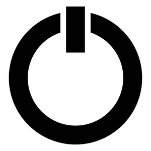 电源符号, 电源按钮图标被隔离在白色。电源开断图标, 矢量图示