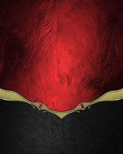 黑色和红色背景与黄金装饰。 设计元素