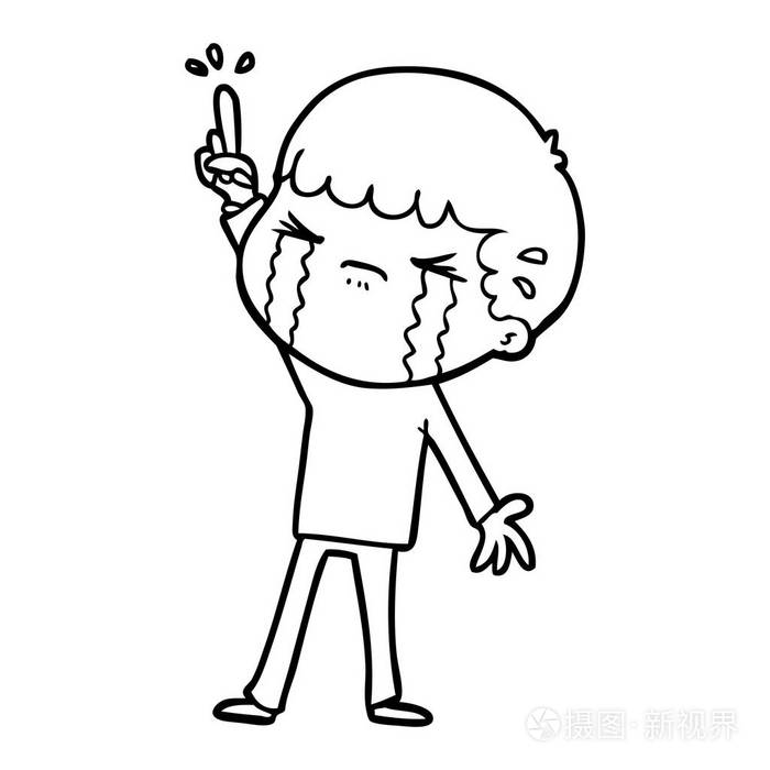 卡通人物哭泣的媒介例证插画-正版商用图片0o1814-摄图新视界
