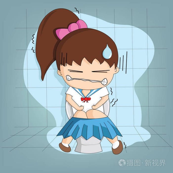 学生女孩需要在洗手间里放个垃圾场