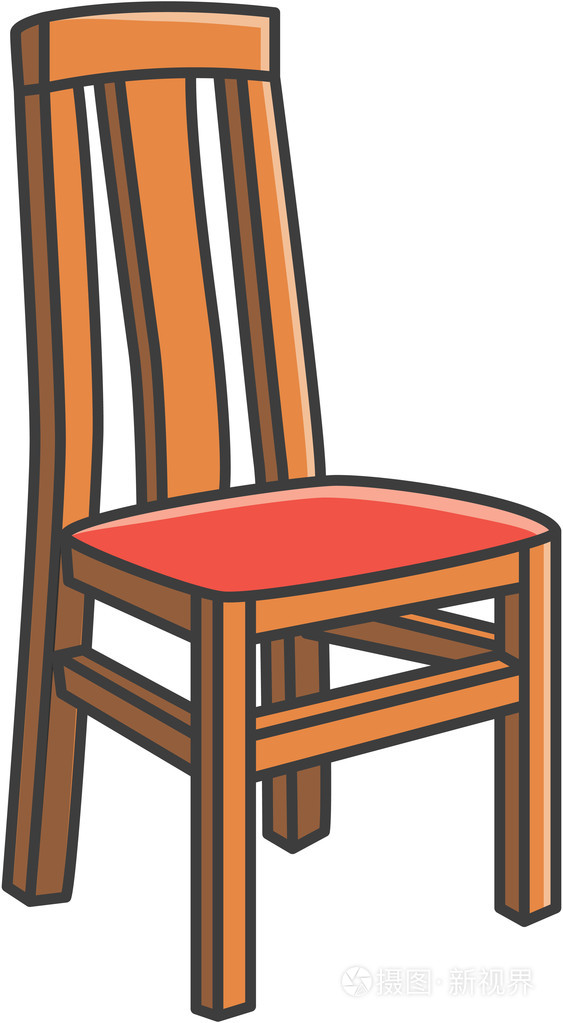 饭厅椅子矢量卡通插画