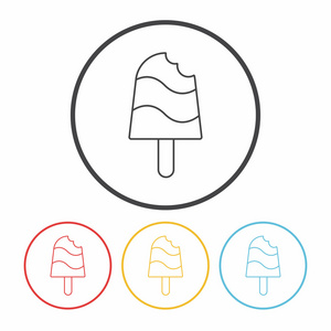 甜点冰激淋线图标
