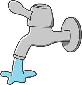 水龙头水矢量卡通插画厨房的房间室内黑色白色图形艺术