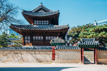 韩国首尔德寿宫宫殿传统建筑照片