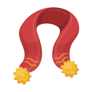 围巾和披肩单卡通风格矢量符号股票图中的图标照片