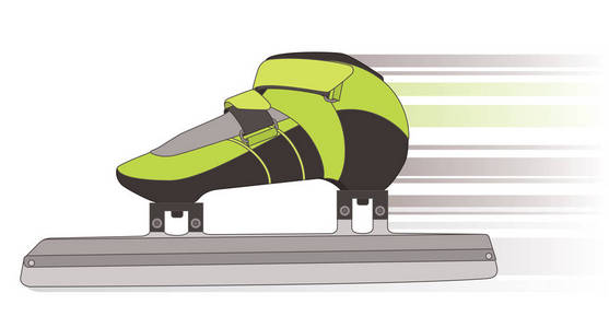 速度滑冰, 在白色背景下运动的短轨溜冰鞋