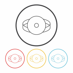 听诊器线图标矢量图