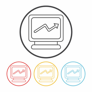 电脑线图标矢量图