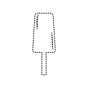 冰激淋的标志。矢量。白色背景上的黑色虚线的图标。分离