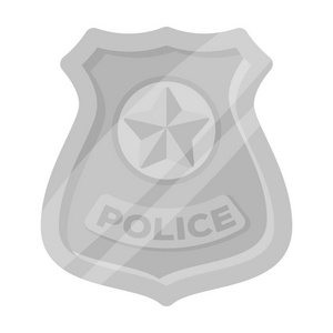 在白色背景上孤立的单色风格的图标。警察象征股票矢量图
