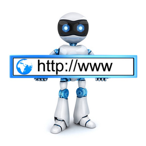白色机器人和 www 地址