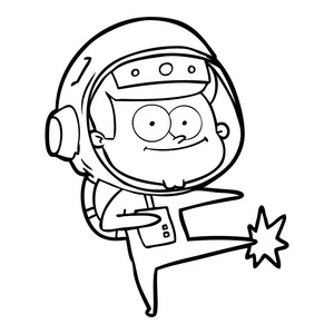 快乐宇航员卡通的矢量插图图片