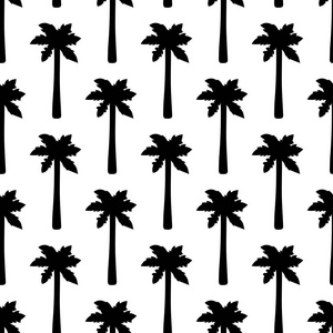 黑色棕榈树无缝图案