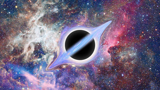 黑洞在太空中。由 Nasa 提供的元素