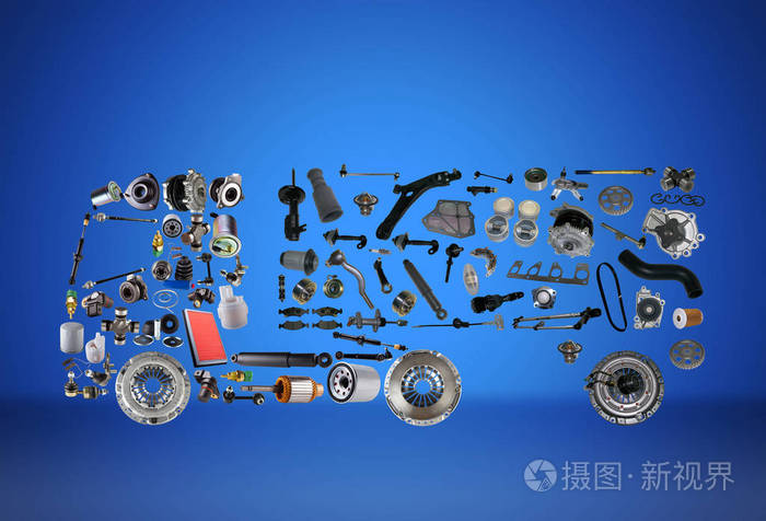 图像卡车从新零配件组装