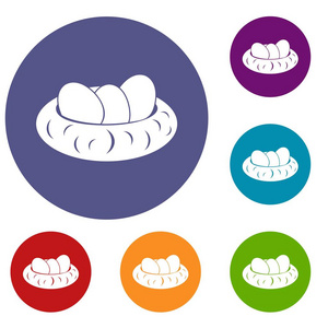 鸡蛋在鸟巢图标集