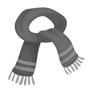 蓝色的围巾。冬季温暖羊毛围巾的颈部。围巾和披肩单单色风格矢量符号股票图中的图标