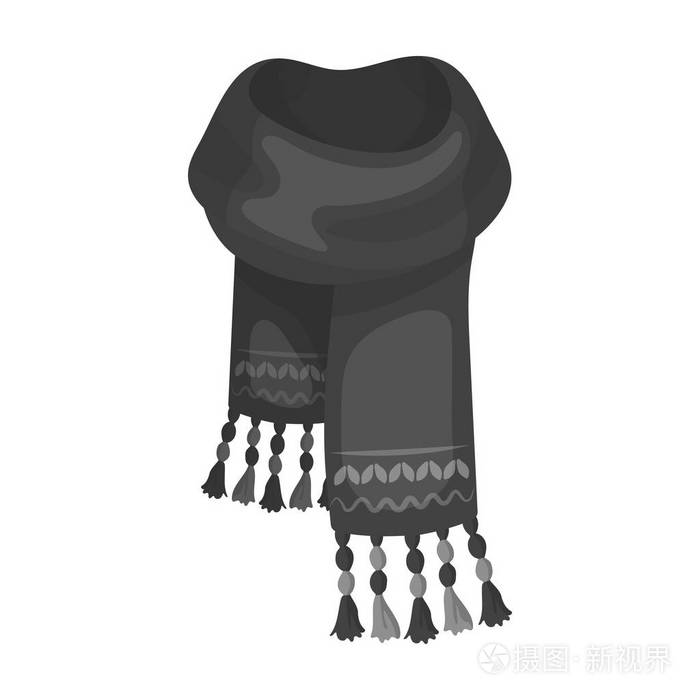 围巾和披肩单单色风格矢量符号股票图中的图标