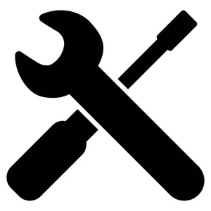 扳手和螺丝刀工具平面矢量图标照片