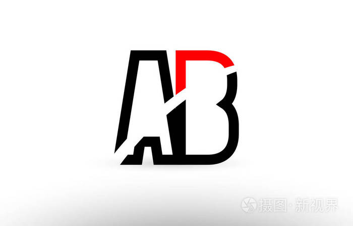 黑色白色字母abab徽标图标设计