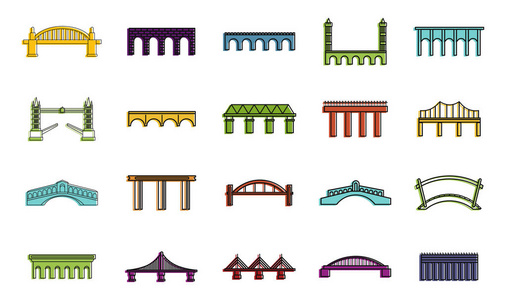 桥形图标集, 颜色轮廓样式