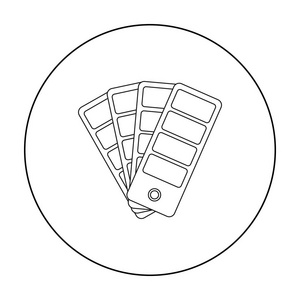 在白色背景上孤立的大纲样式颜色色板图标。排版符号股票矢量图