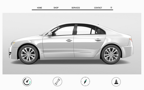 汽车网站主页布局广告概念图片