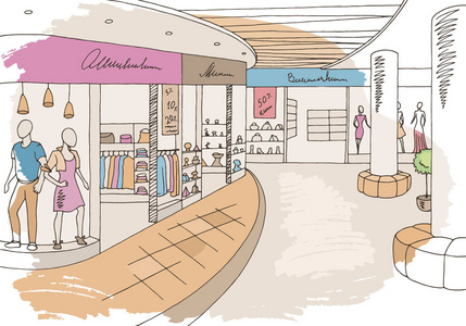 手账本购物插画图片