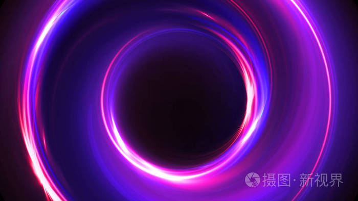 抽象3d 插图霓虹灯背景 夜光旋转 发光的螺旋盖 黑色的优雅 晕周围 电源被隔离 火花粒子 太空隧道 Led 颜色椭圆 闪烁闪光照片 正版商用图片0o304x 摄图新视界