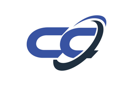 cc 徽标旋风椭圆蓝色字母矢量概念照片