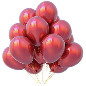 生日快乐方红色的气球装饰猩红色有光泽