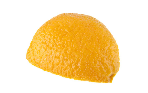 橙皮上孤立的白色背景