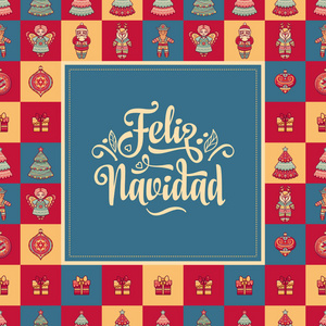 费利斯纳维达。圣诞卡片上西班牙语言