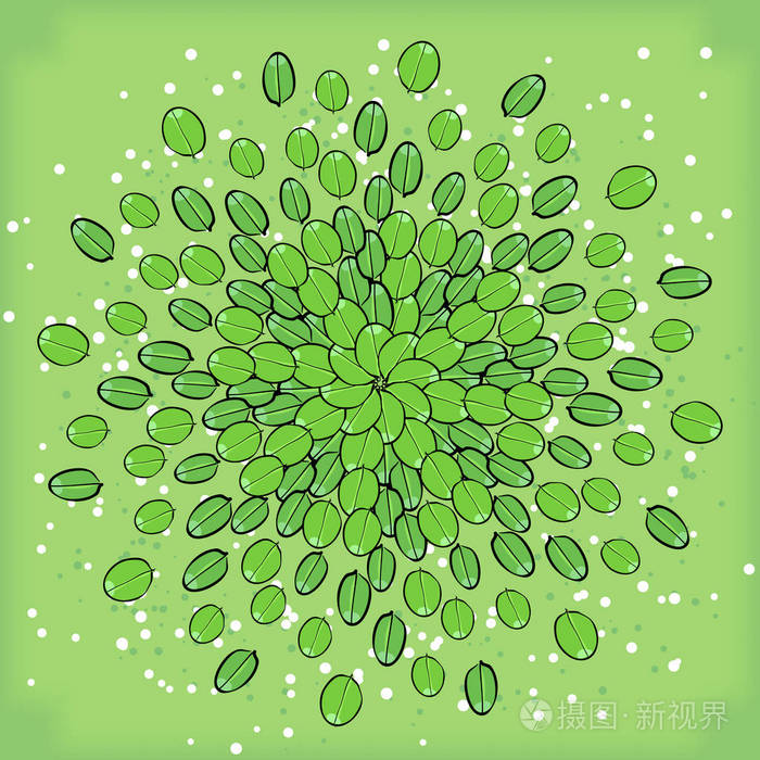 对称几何圆形图案组成的植物插画-正版商用图片0o36np-摄图新视界