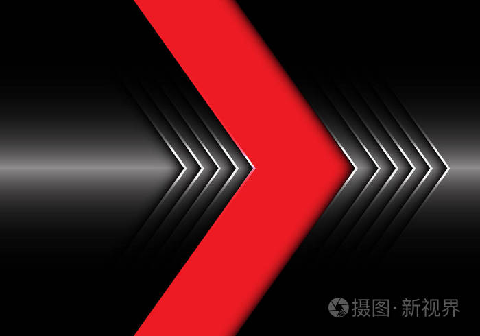 抽象的红色暗金属箭头设计现代未来主义背景纹理矢量图