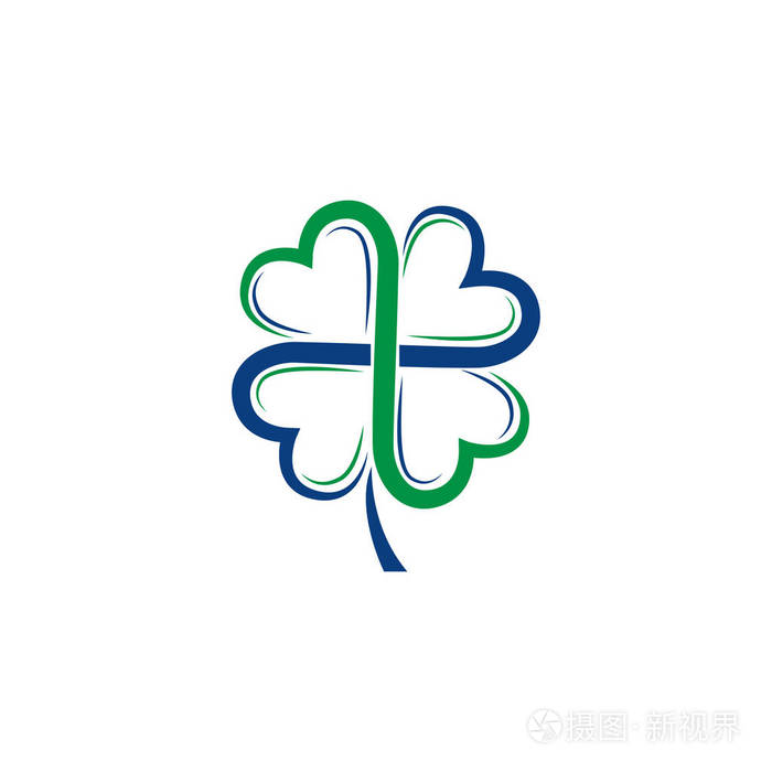 三叶草矢量徽标图标设计模板元素.